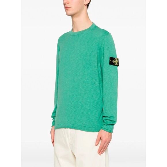 Stone Island Men Stocking Stitch Organic Cotton Nylon Crewneck - Picture 4 of 5